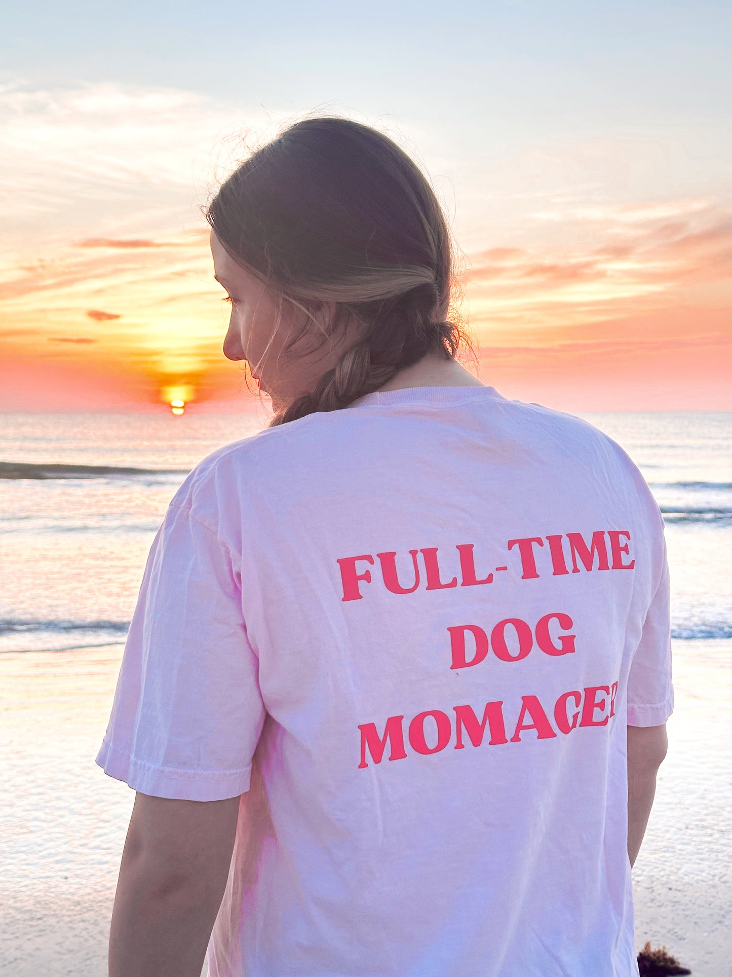 Full-Time Dog Momager Pink Tee